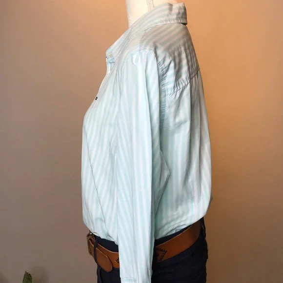 Tommy Hilfiger striped button-down oxford top XL EUC - Picture 4 of 7